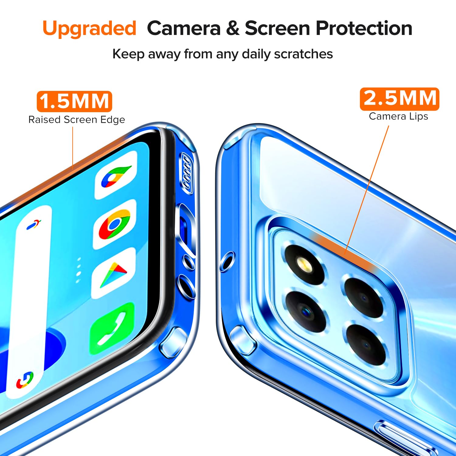 iVoler Cover per Honor X8C, Custodia Antiurto Trasparente per Assorbimento degli Urti con Paraurti in TPU Morbido, Sottile Morbida in Silicone TPU Protettiva Case