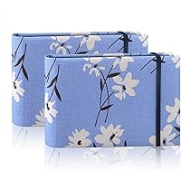 Vista 9 de Paquete de 2 álbumes de fotos de 4 x 6, 4 x 6 pulgadas, 100 bolsillos, cubierta de lino, libro de fotos de pequeña capacidad, fácil de clasificar