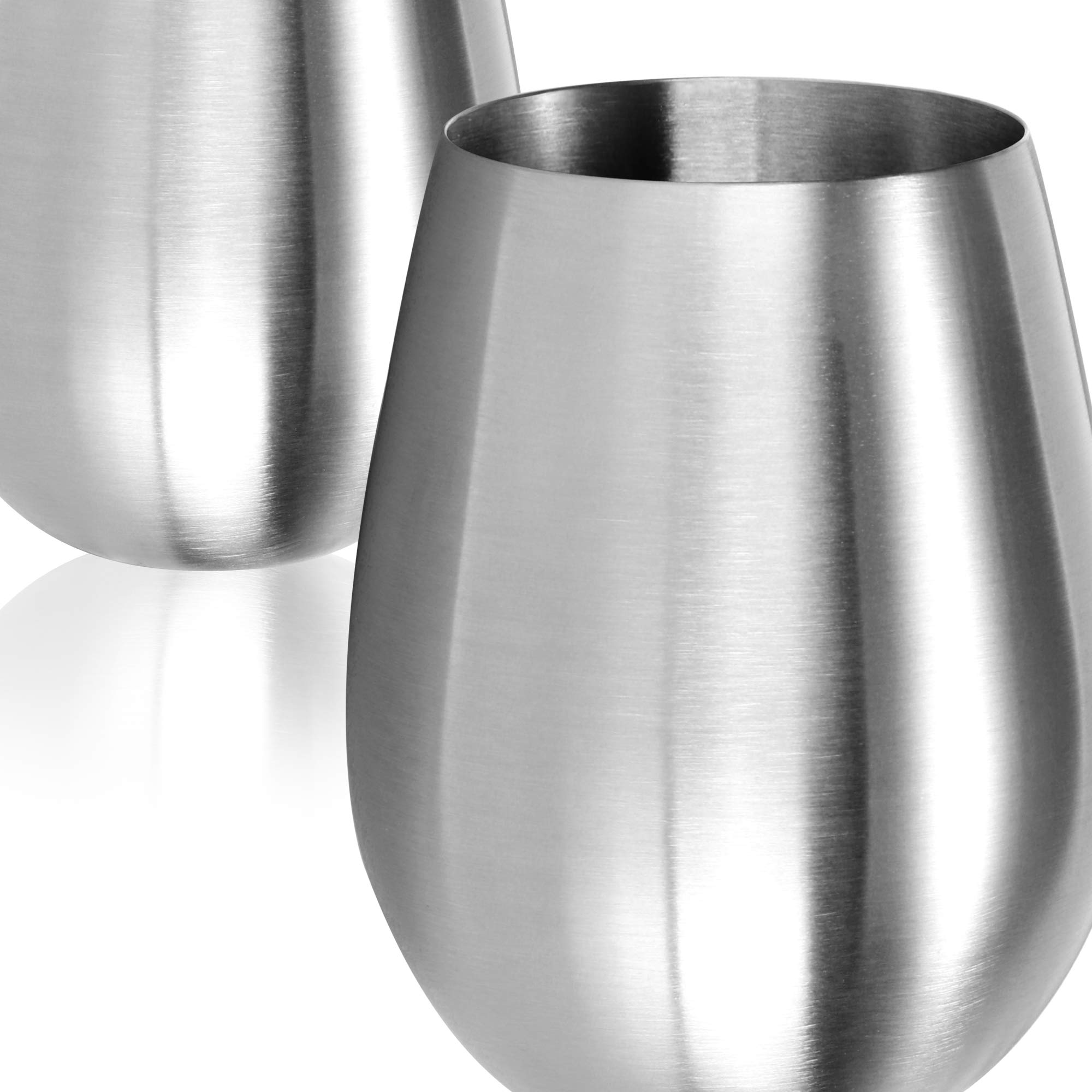 COM-FOUR® 2x kieliszki do wina wykonane ze stali nierdzewnej 304 - kubek do wina 500 ml do podrózy - kubek ze stali nierdzewnej na wynos - kieliszek bez nózki Nie zawiera BPA (2 sztuki - 500ml mat)