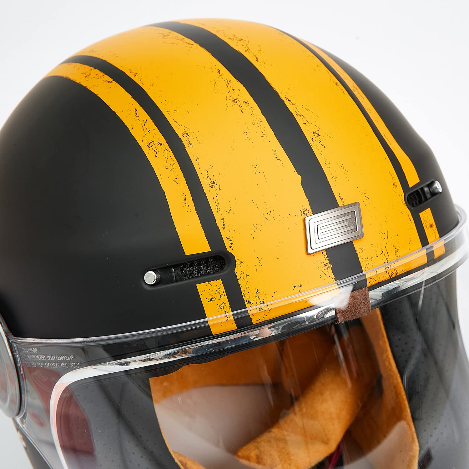ORIGINE Casco Moto Integral Vintage ECE Homologado Cáscara de Fibra de Vidrio con Visera