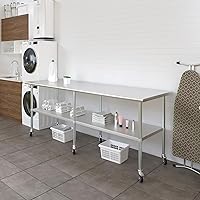 Vista 33 de Mesa de trabajo de acero inoxidable, mesa de metal