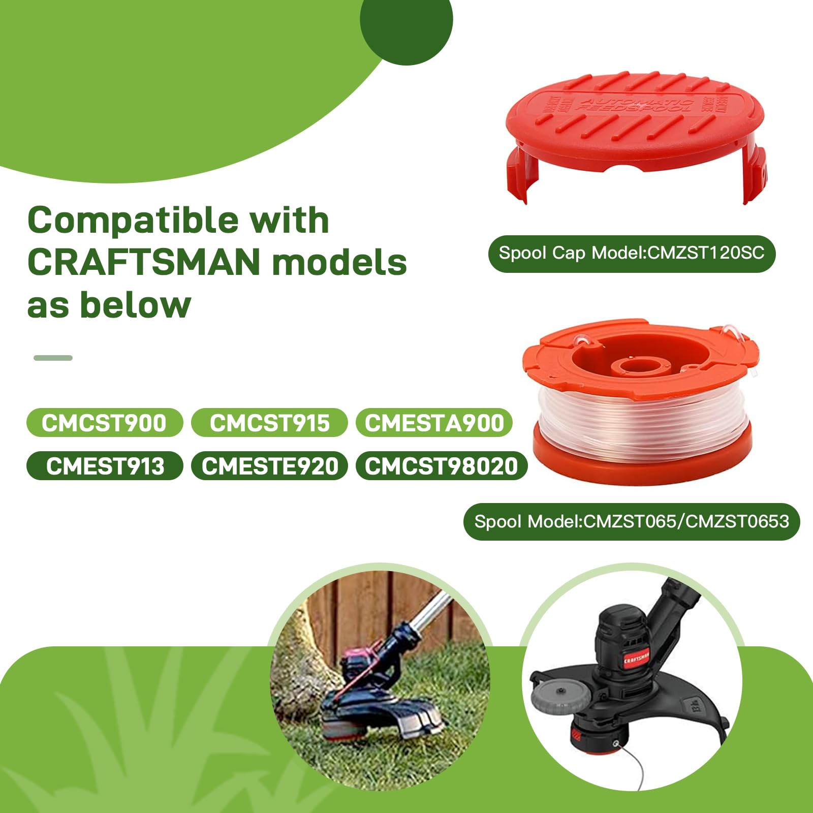 Amazon.com : CMZST0653 CMZST065 Spool Compatible with Craftsman