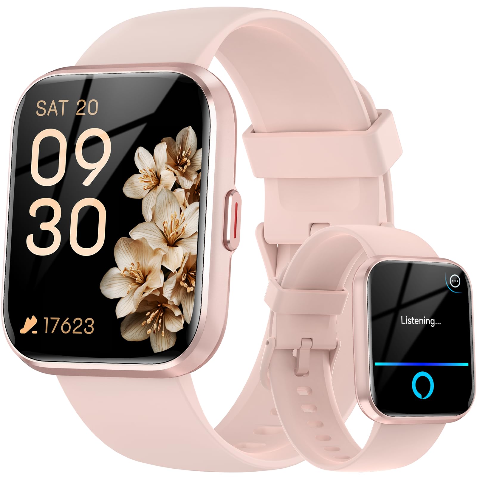 Reloj Inteligente Mujer con Llamadas y Alexa Incorporada,1.8" Smartwatch Mujer con Pulsómetro/sueño/SpO2,WhatsApp Notificaciones,110+ Modos Deportivos,Reloj Deportivo Impermeable IP68 para Android iOS