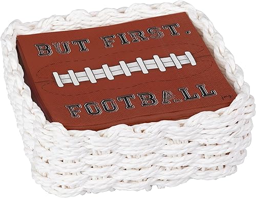 Miniatura 4 de Ideal Home Range Cesta tejida para servilletero, tamaño de almuerzo, color blanco