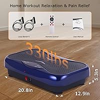 Vista 6 de Whole Body Vibration Plate Exercise Machine – Power Vibrating Plate for Lymphatic Drainage Weight Loss, Shake Plate Exercise Platform with Touch