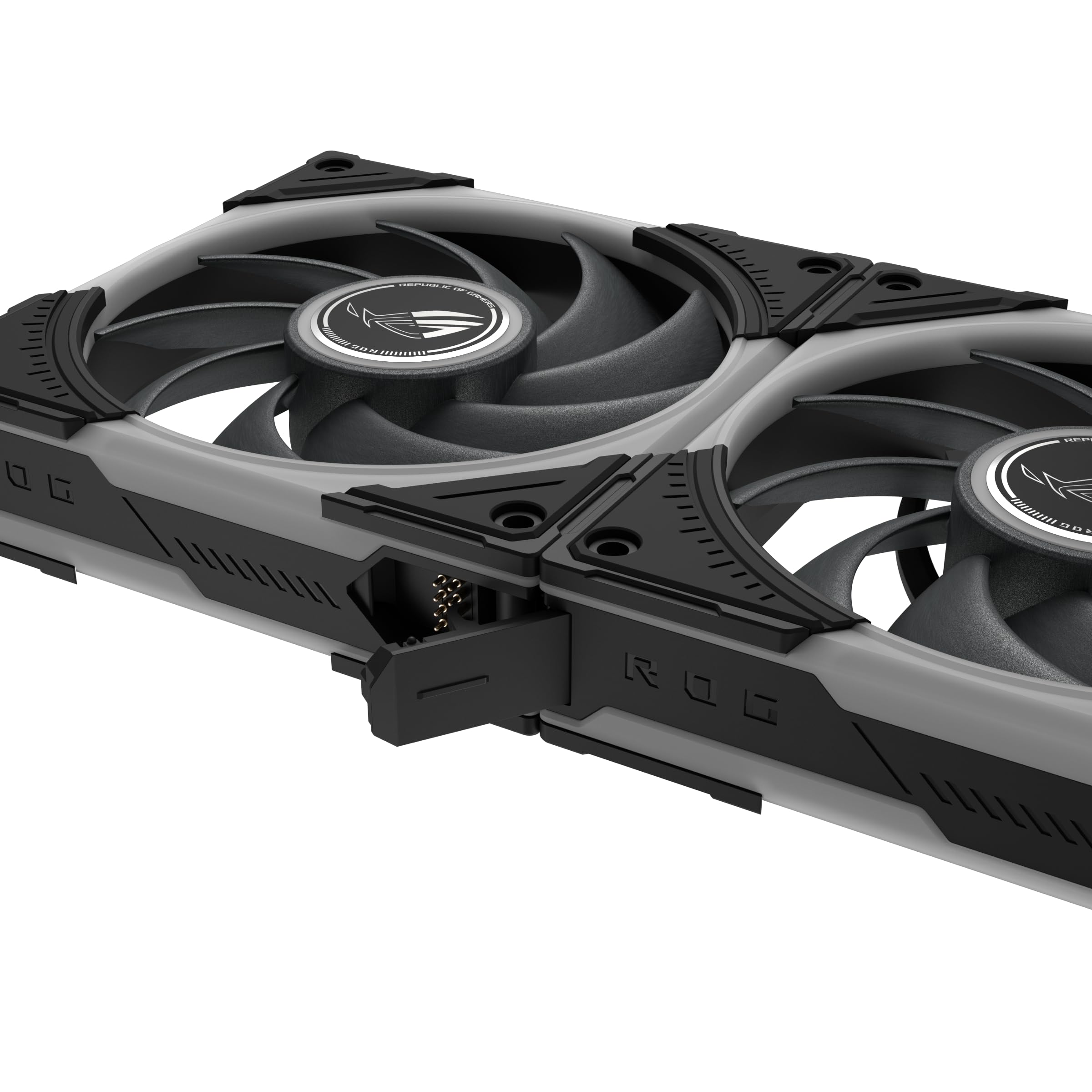 ASUS ROG Eurux GR120 ARGB PWM Lot de 3 ventilateurs PWM de 120 mm, 2600 tr/min, chaîne en marguerite brevetée, éclairage personnalisé, moyeu de ventilateur