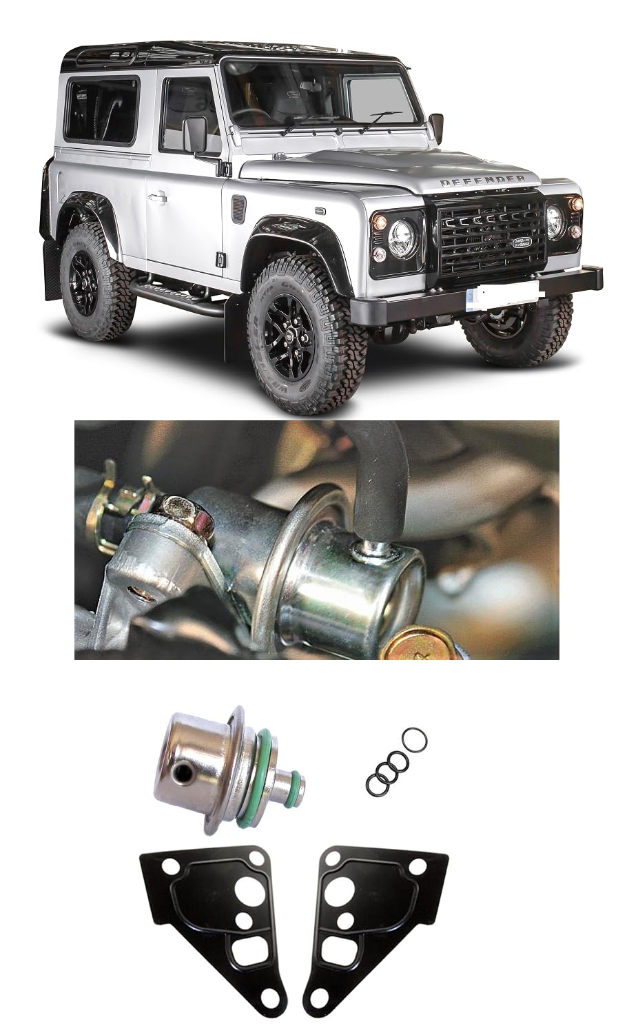 Twowinds - Regolatore di Pressione Combustibile LR016319 Compatibile con Land Rover TD5, Discovery 2, Defender - MSX000010 (4 BAR)