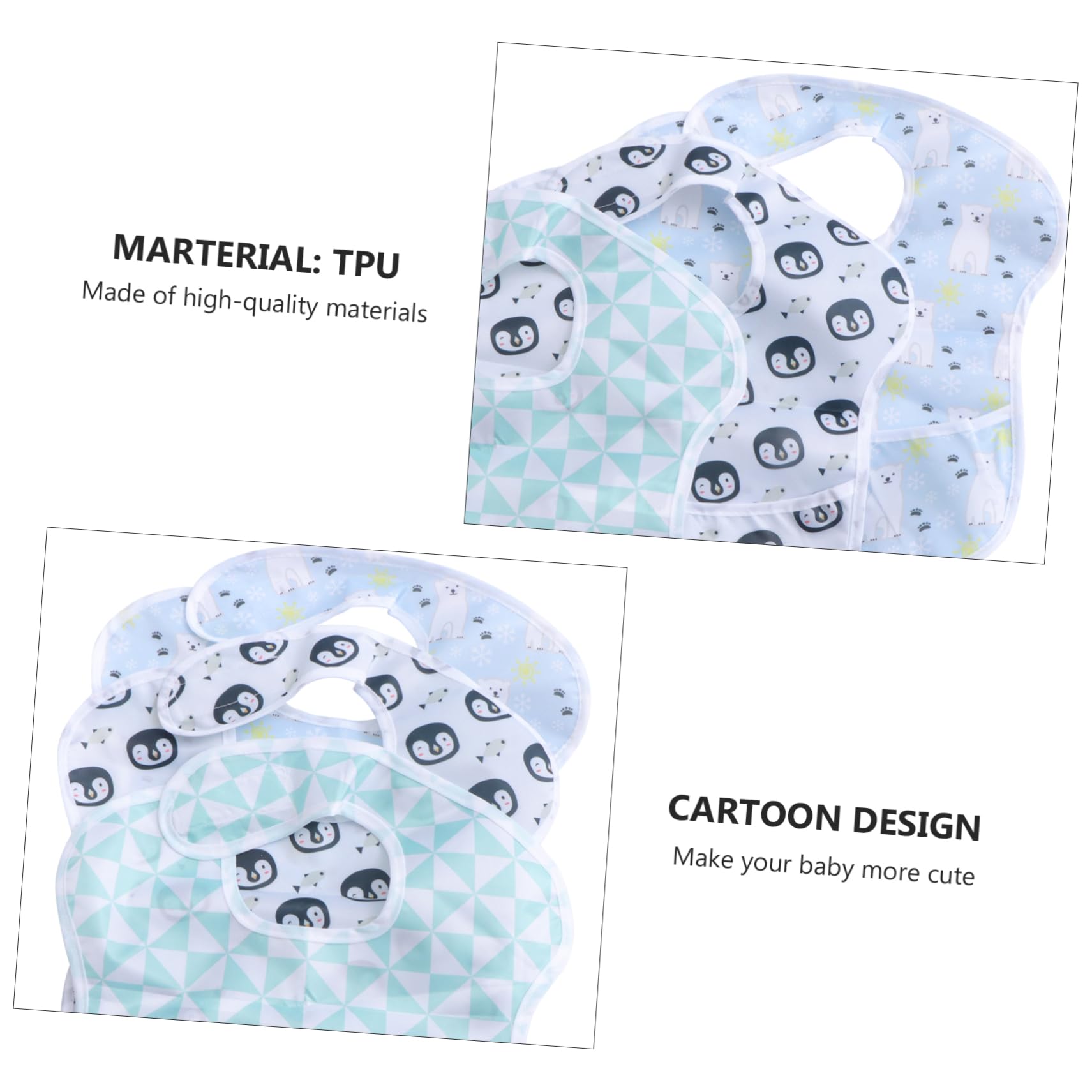 ifundom 9piezas Bib Diseño De y Pingüino Paquete De Baberos Detachables Para Comidas Infantiles Accesorios De Alimentación