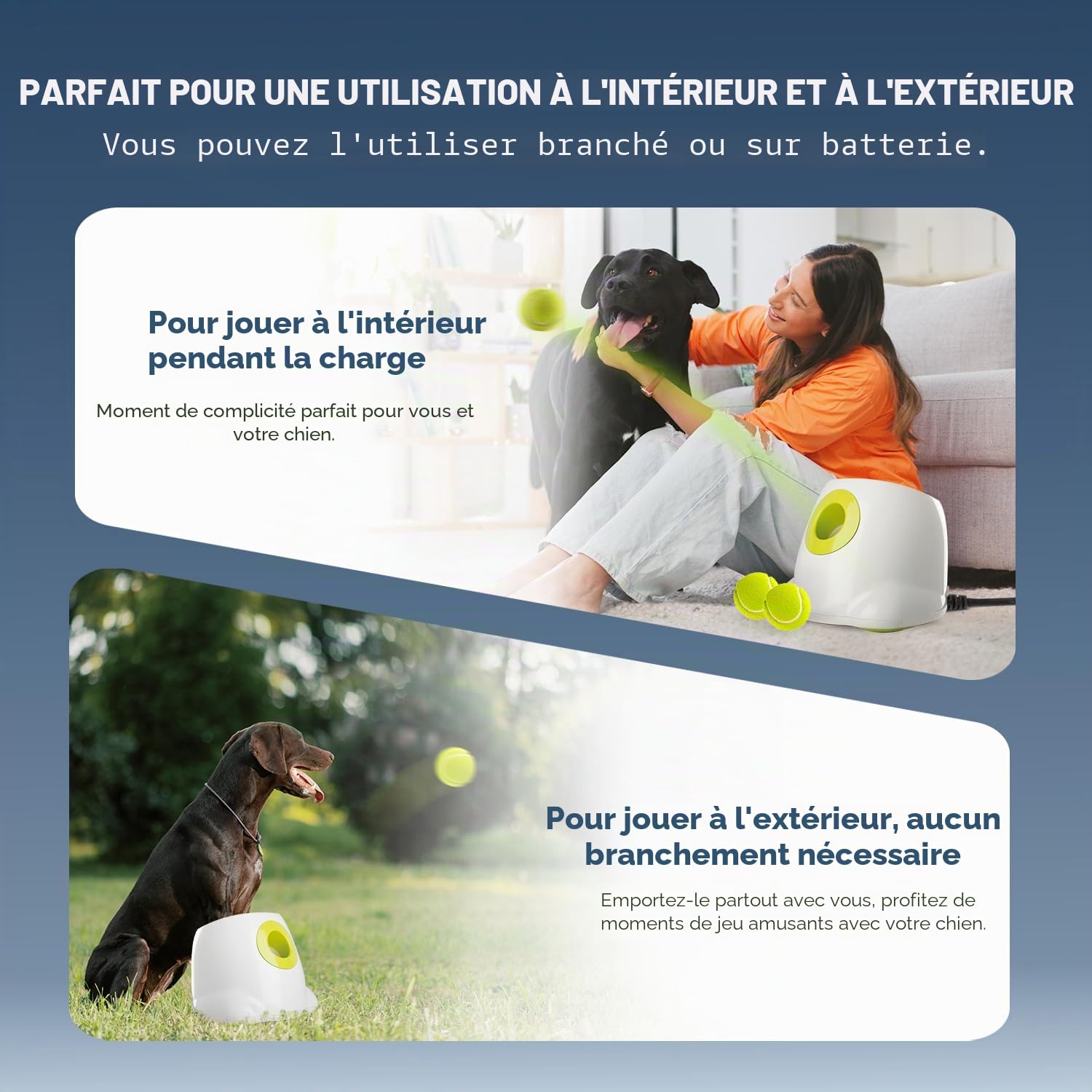 ALL FOR PAWS Hyperfetch Lanceur de Balles Automatique pour Chien– Machine à Lancer de balles Interactive avec 3 balles de Tennis (Lanceur de Balles Automatique en Grand Format)