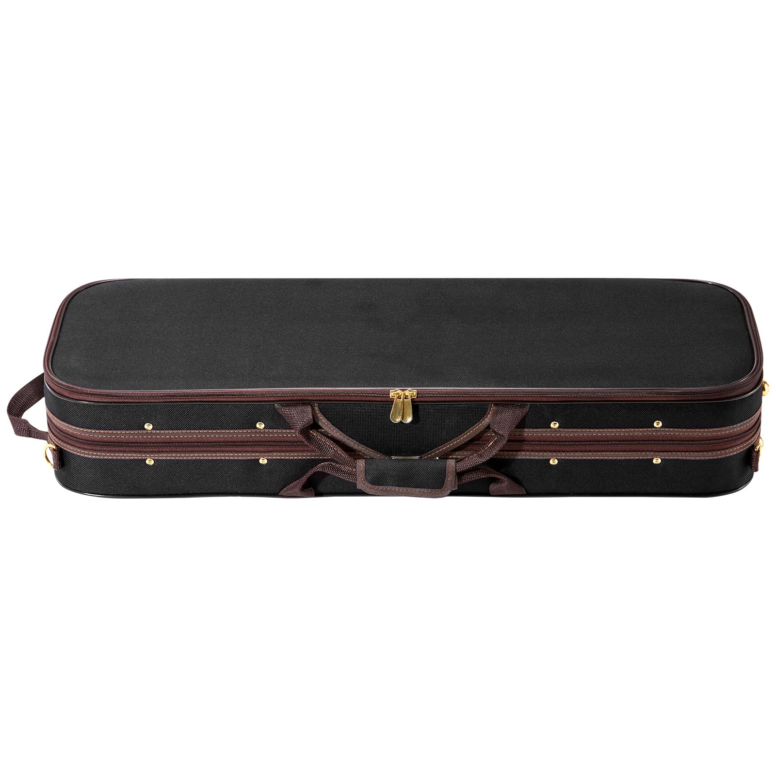 VEVOR Étui pour Violon 4/4, en Nylon, Léger et Portable, Hygromètre Intégré, avec Doublure en Peluche, Double Bandoulière, Anti-Rayures, de Forme Oblongue Professionnelle, Transport Confortable, Noir