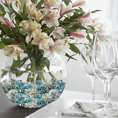 Miniatura 5 de LUEYAO Relleno de jarrón de vidrio con forma de estrella, cuentas de vidrio de primera calidad para jarrones, gemas, acuario, guijarros, decoración