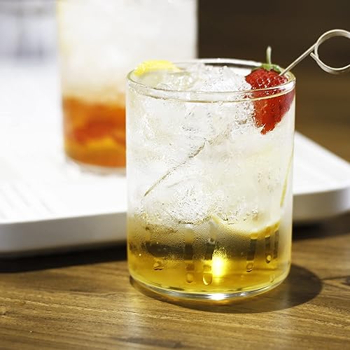 Miniatura 6 de LUXU Vasos para beber de 15 onzas, juego de 2 vasos altos delgados de 19 onzas, elegante cristalería de bar para agua, jugo, cerveza, bebidas y