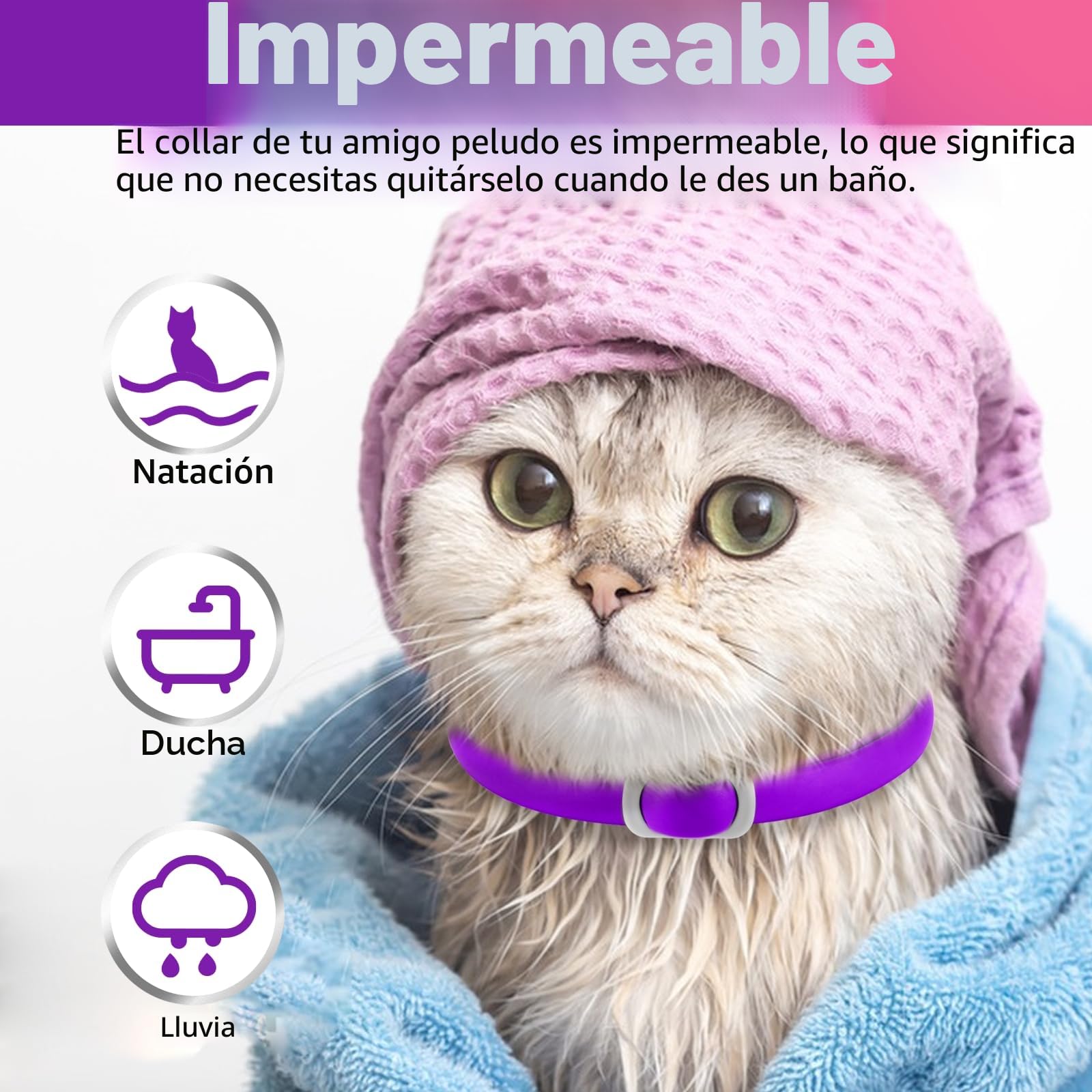 Flea and Tick Collar for Cats, Anti-Parasitic Collar Protection for 24 Months, 4 pcs Cat Flea Treatment Collar 48 cm- Waterproof and Adjustable