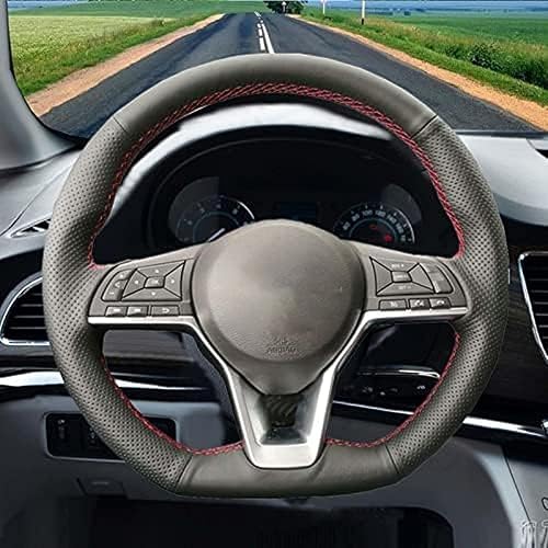 Miniatura 2 de Funda protectora para volante, para Nissan X-Trail Qashqai Leaf Micra Altima Rogue (deporte), cubierta de cuero cosida a mano para volante de