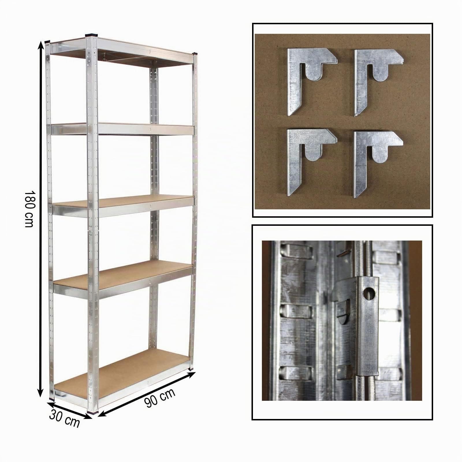 TRUTZHOLM Lagerregal 180x90x30cm 2er-Set 875 kg 10 Böden | Archivregal Aktenregal Steckregal Schwerlastregal Kellerregal Metallregal Regal Garagenregal