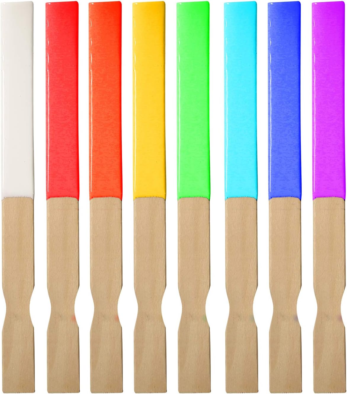 KINJOEK 300 PCS 14 Inch Length Paint Sticks, Premium Wood Multi-Purpose Flat Unfinished Wooden Crafts Sticks Paddles Stirrers Bulk for Paint Mixing, Wall Stirring, Wood Crafts, Garden Plant