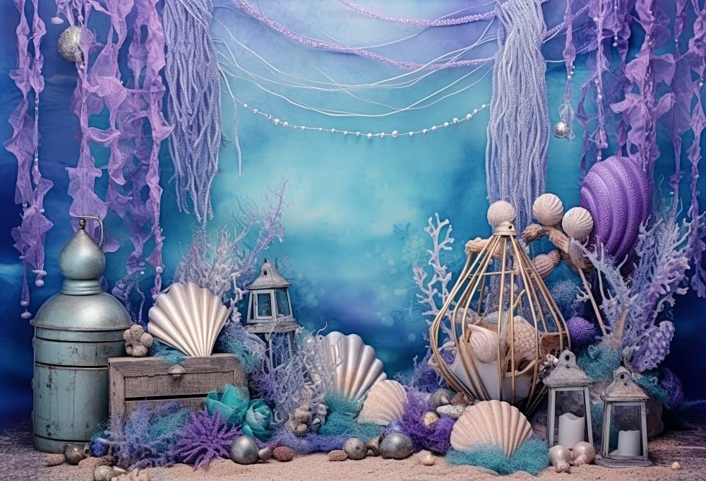 Kate Memaid Photography Backdrop Under The Sea Backdrops Underwater Birthday Fairytale Photo Background, 7x5ft