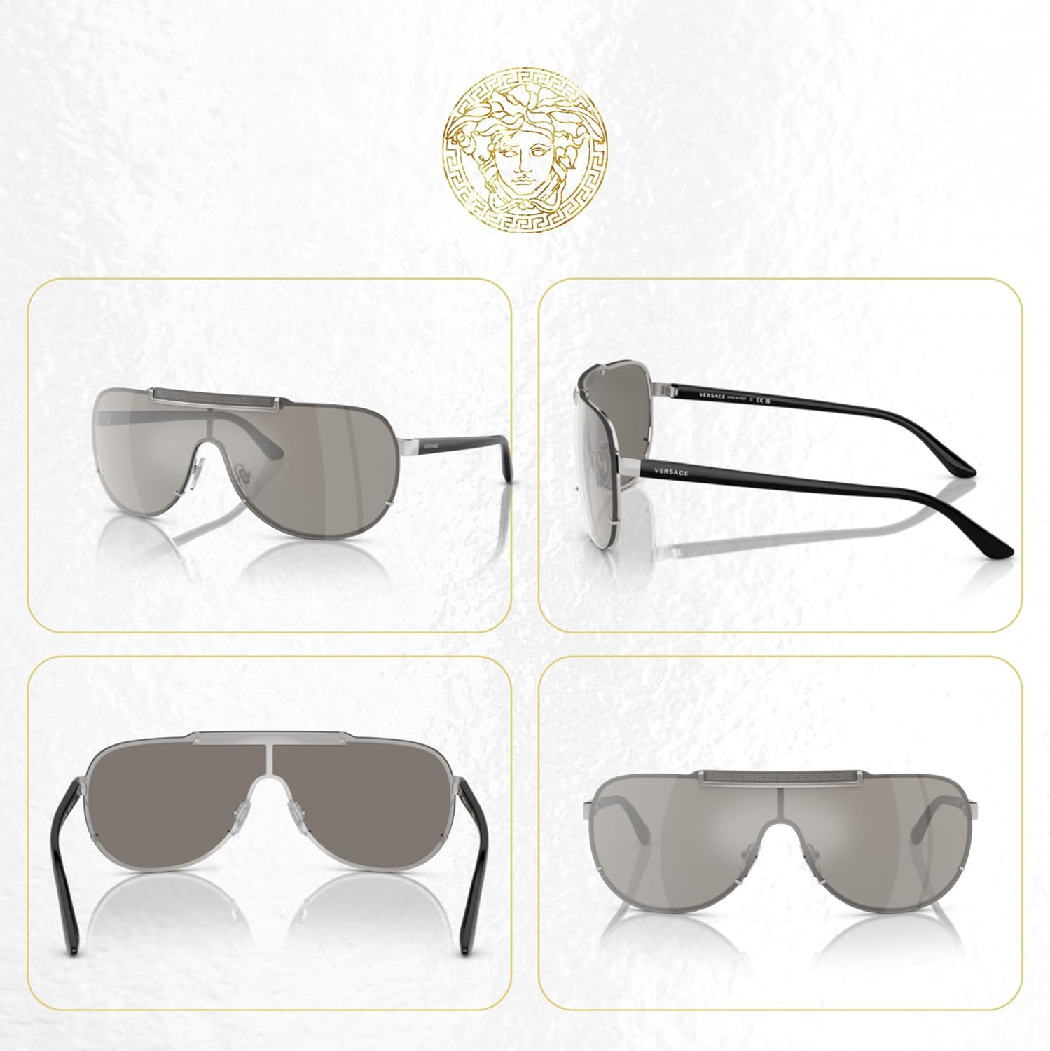 Versace VE2140 Aviator Sunglasses For Men For Women +BUNDLE with ACCESSORY EYEWEAR KIT