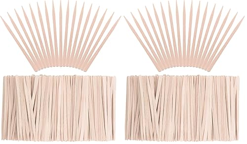 Vista 7 de Whaline 400 piezas de palitos de cera pequeños aplicadores de espátulas de madera para depilación de cejas