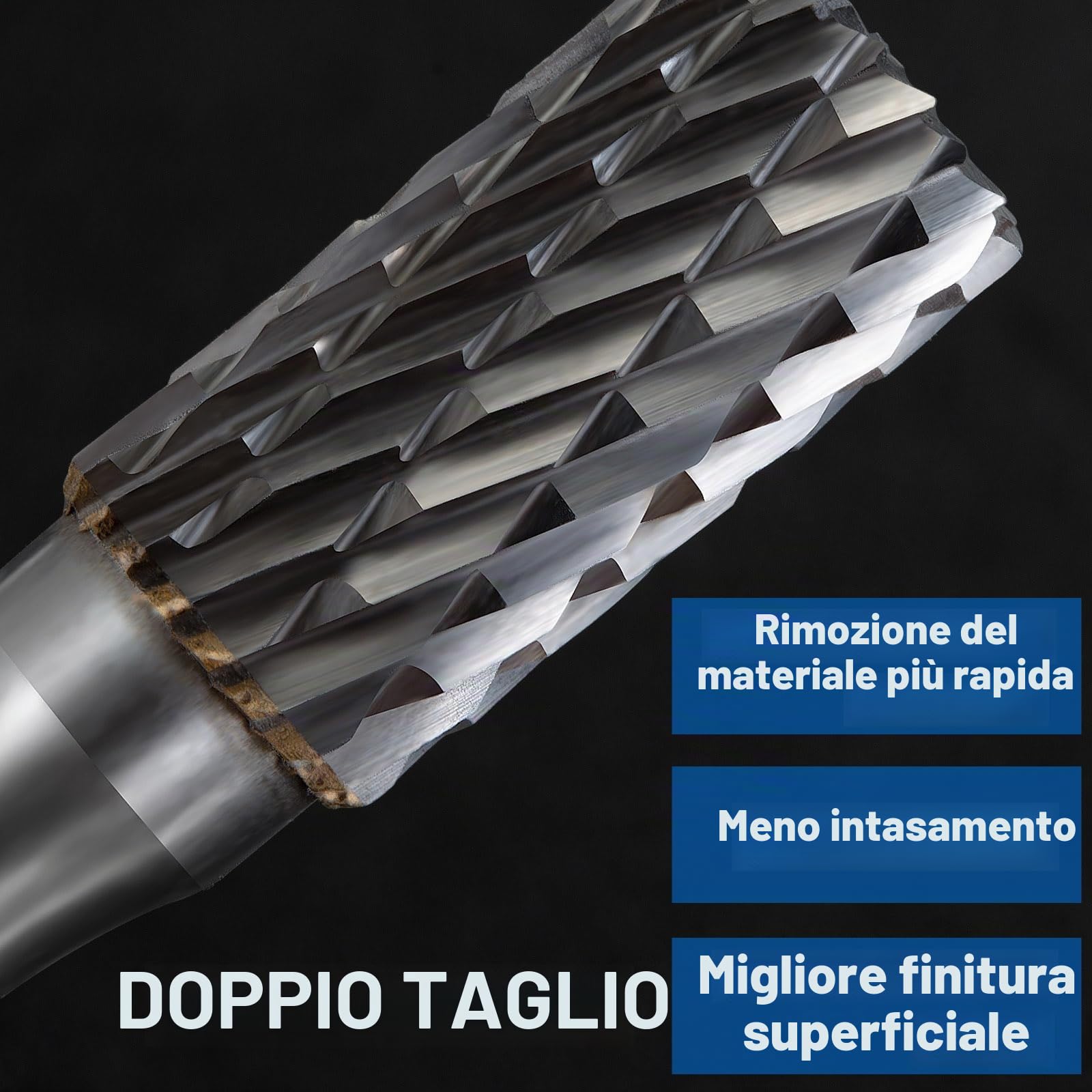 Set di frese rotanti in acciaio al carburo di tungsteno a doppio taglio,10 pezzi con gambo da 6mm, per trapano smerigliatore, lucidatura dei metalli, incisione, foratura, raspa saldatura sbavatura