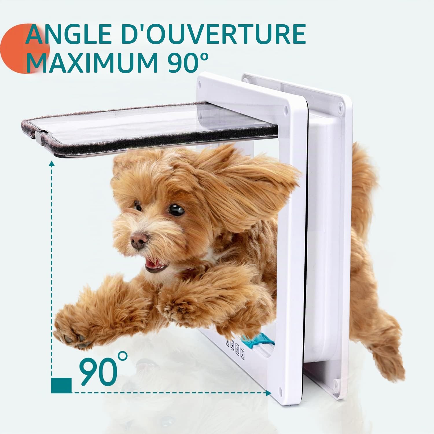 Nobleza - Chatière pour Chat avec Magnétique à 4 Voies, Chiens ou Petits Animaux Contrlable Verrouillable Facile à Installer, Porte pour Animaux de Compagnie pour Chats et Petits Chiens (Blanc, L)