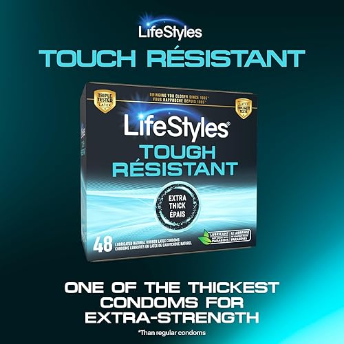 Miniatura 2 de LifeStyles Tough Natural Rubber and Lubricated Latex Condoms Value Pack, 48 Count