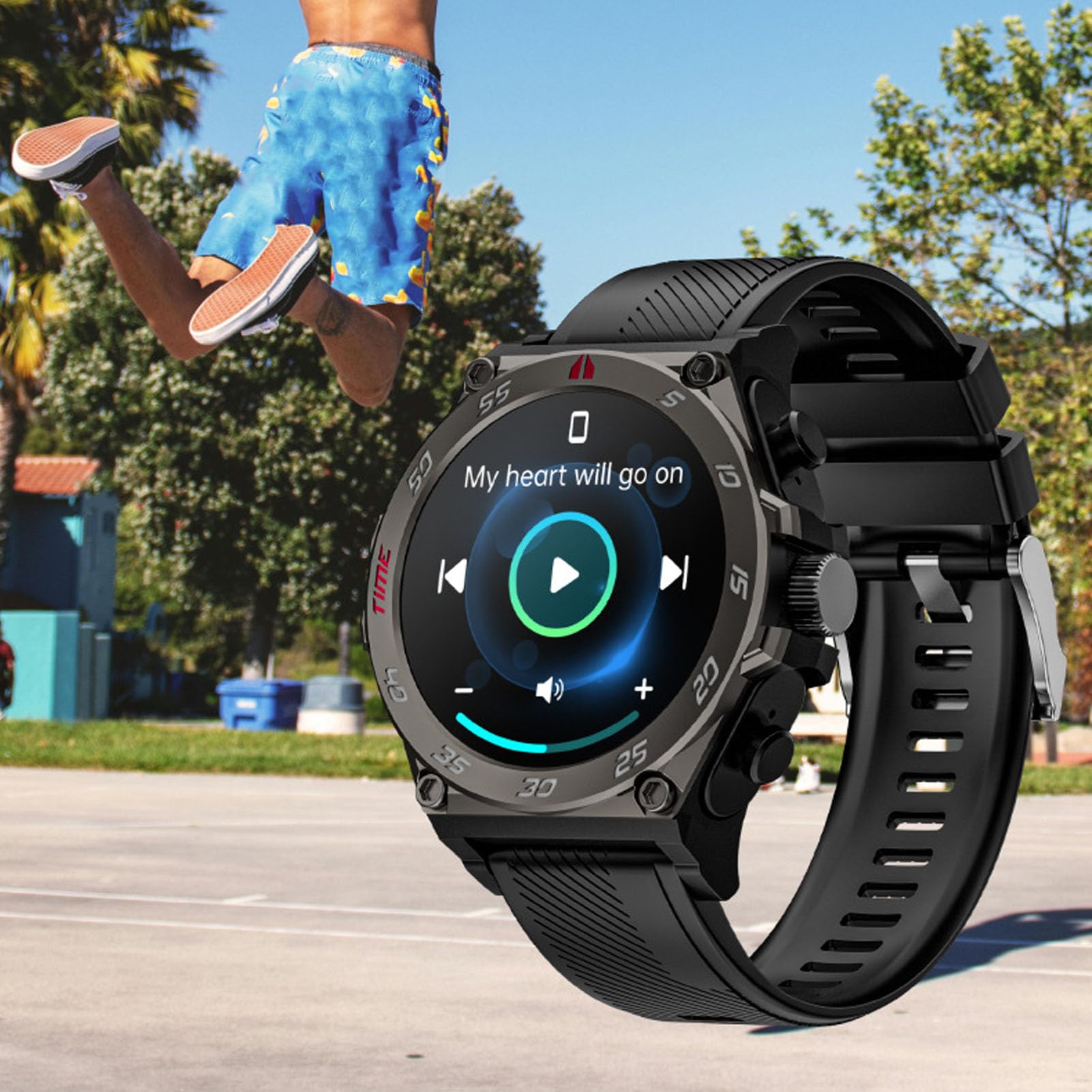 Ejoyous Orologio Smart 1.53in con Auricolari, 2 in 1 Chiamata BT (BLACK)