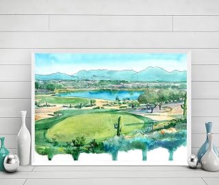 Tpc Scottsdale Poster Golf Watercolor Painting, Poster For Men Arizona Phoenix Open Wall Decor Travel Print Tpc Scottsdale Print Golf Watercolor Photo,230