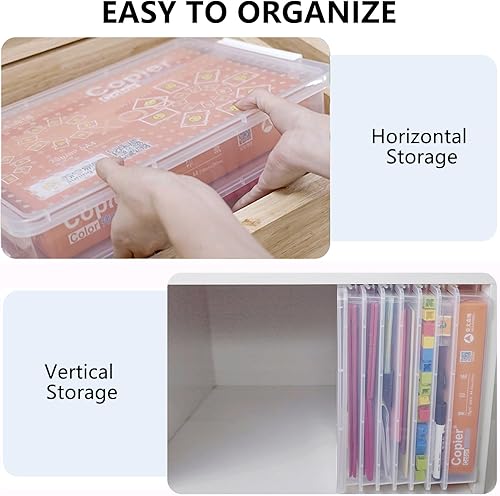 Miniatura 3 de Marte Vanci Contenedor de almacenamiento transparente para proyectos, caja de almacenamiento de plástico con tapas de pestillo, protector de