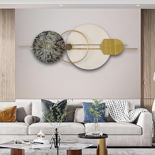 Arte de pared redondo 3D de metal, hecho a mano, escultura de pared decorativa de naturaleza redonda de metal para sala de estar, dormitorio,