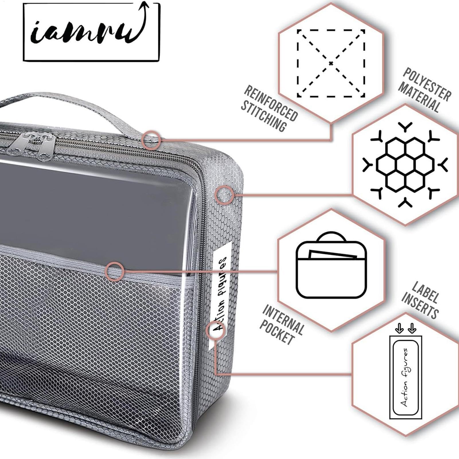 6 Sacchetti Porta Giocattoli Trasparenti Con Cerniera – Organizer In PVC 29x22x10 Cm, Per Viaggio E Casa - 6