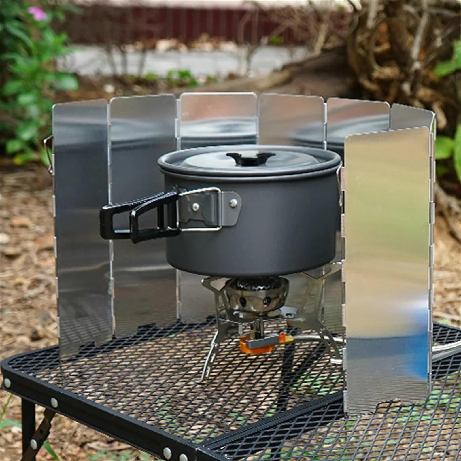 Paravientos para Hornillo de Camping Pantalla de protección contra el Viento for Estufa Gas, for Acampar al Aire Libre, Picnic, Cocina, Quemador, Pantalla a Prueba, aleación Aluminio