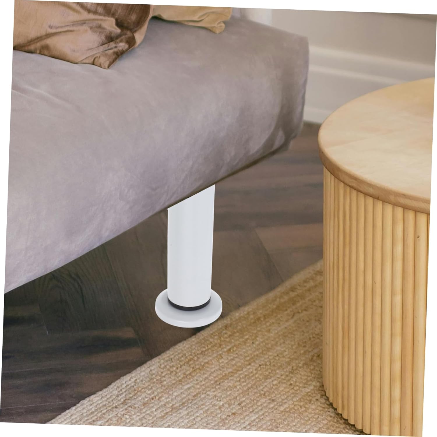 Veemoon 4pcs Adjustable Metal Furniture Legs Height-Adjustable Cabinet Feet for Bed Sofa Table Chair Dresser White Levelers for Different Furniture Heights