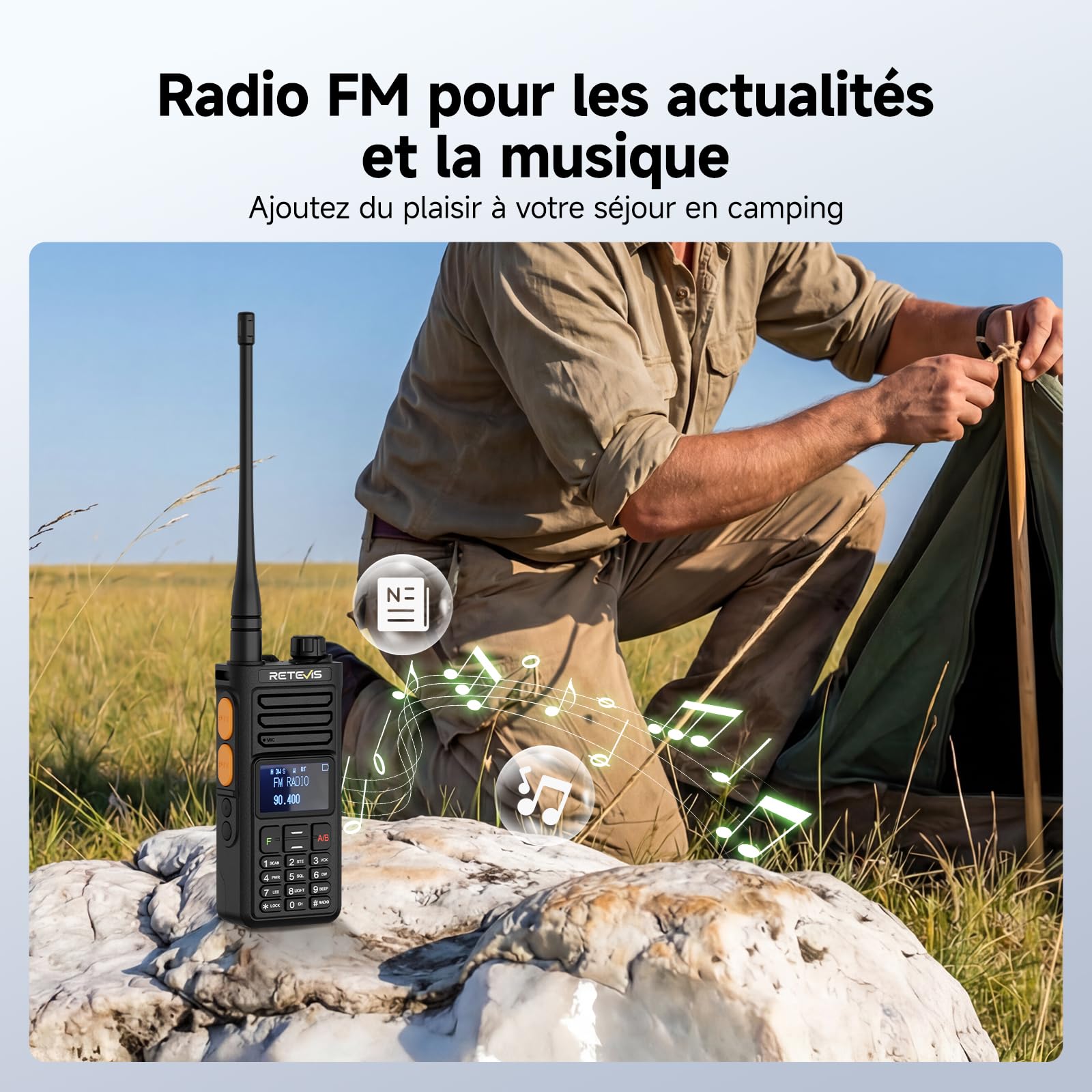 Retevis Ailunce RA89R Radio Amateur, Répéteur Temporaire Walkie Talkie, contrôle App, Type-C Ransmission, FM/AM,2800 mAh, 1750Hz,Talkie Walkie Longue Portée de Plein Air Passionnés(1 pièce)