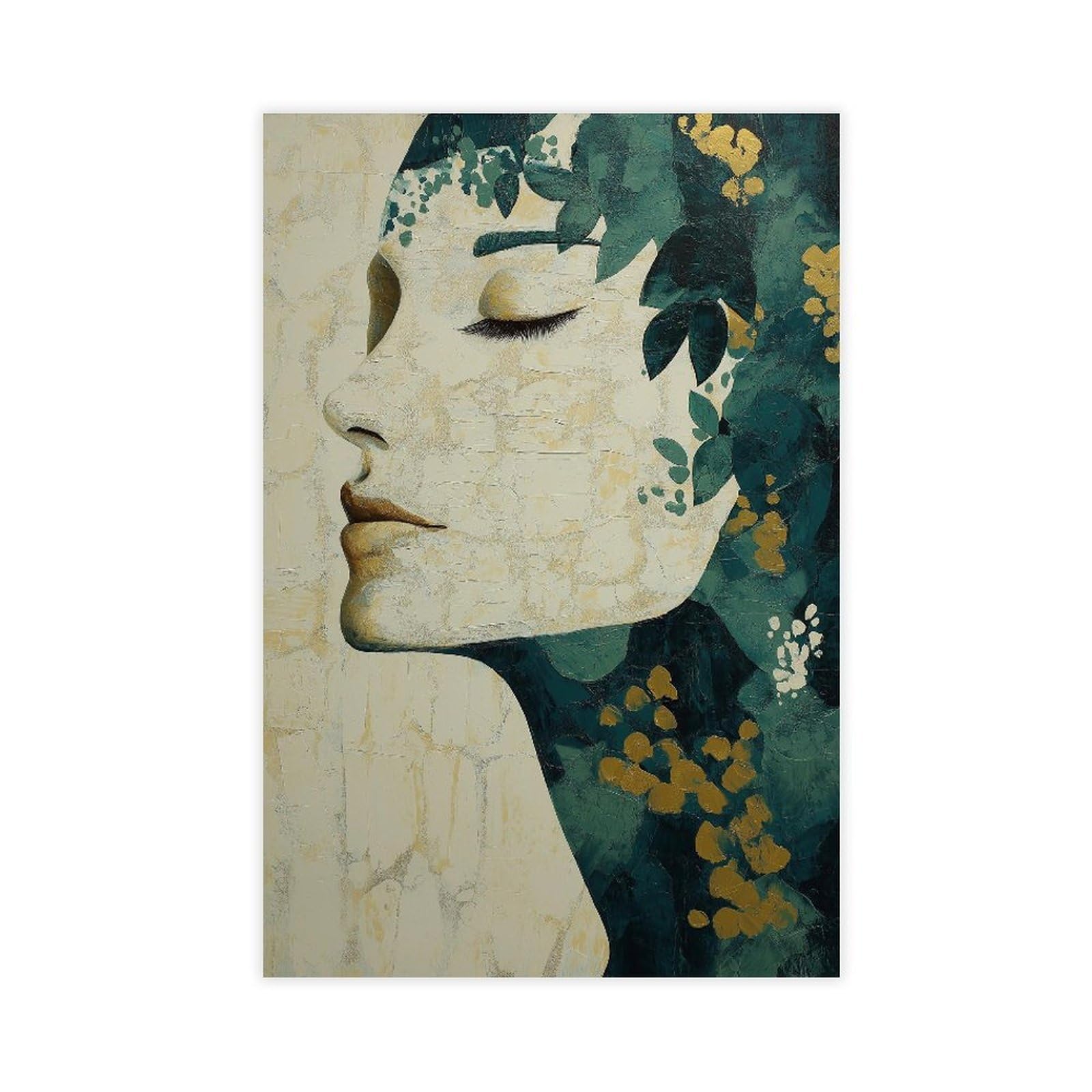 MRYCQ Abstract Floral Woman Poster Canvas Poster for Bedroom Decor Gift