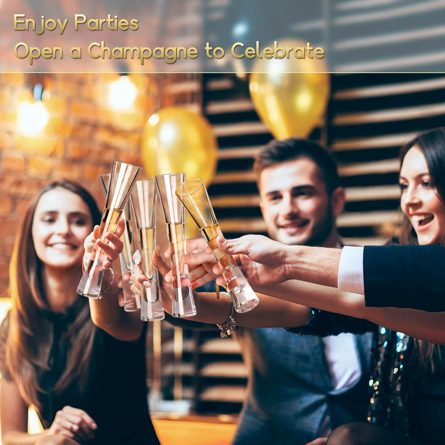 NUTRIUPS Champagne Flutes Glasses, Hand Blown Clear Crystal Glass Champagne Glasses, For Wedding, Housewarming, Toasting, Parties or any Occasions - Image 4