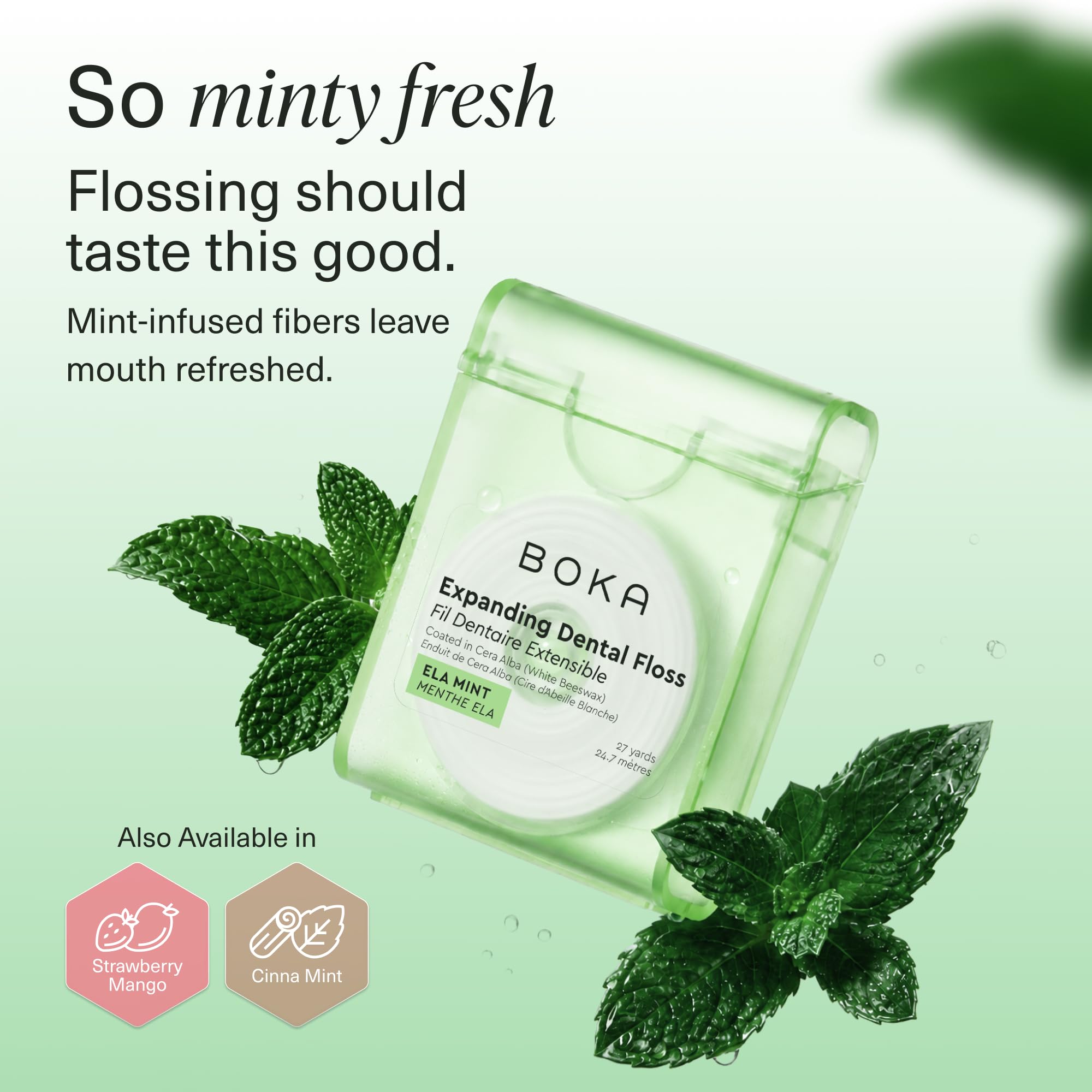 Boka Ela Mint Expanding Dental Floss - 27 Yds -5