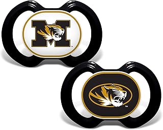 Baby Fanatic NCAA Missouri Tigers 2-Pack Pacifiers, One Size, Team Color