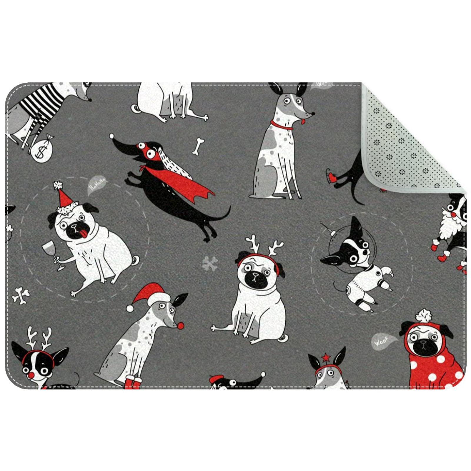 Tapis carlin de Noël pour couloir et entrée intérieure lavable