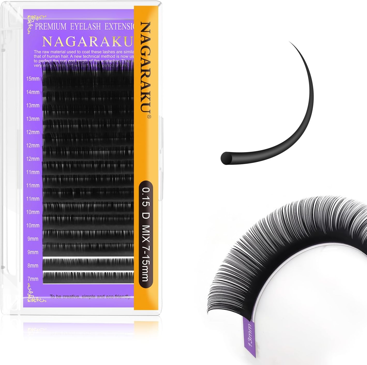 Eyelash Extensions 0.15mm D curl 7-15mm Mix Tray Individual Lashes Classic Matte Black Faux Mink 16 Rows Professional Beauty Salon Supplies