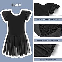 Vista 5 de HiDance Leotardos de ballet para niñas, vestido de baile de bailarina, leotardos de ballet con falda