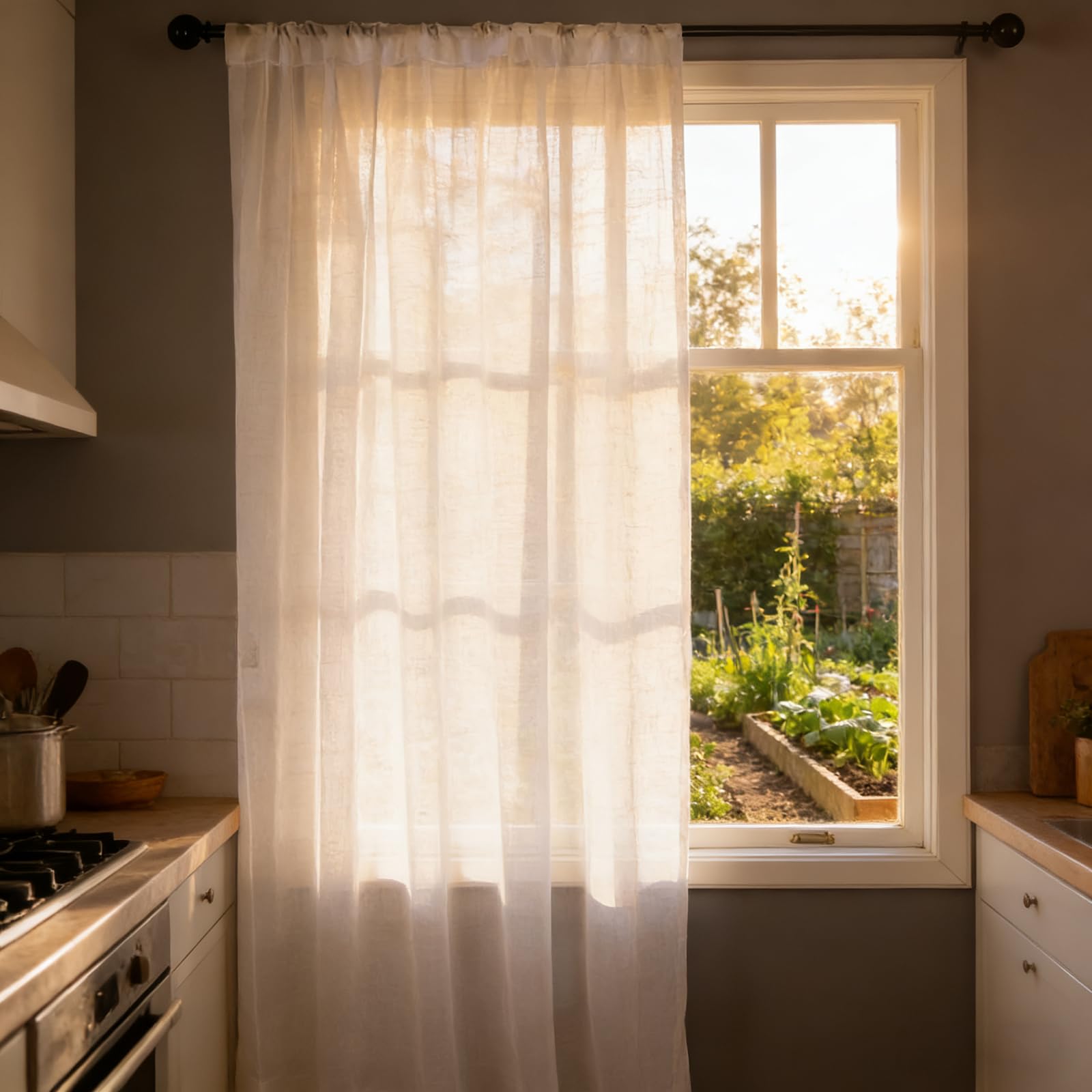 Rideau voilage transparent pour chambre et salon moderne