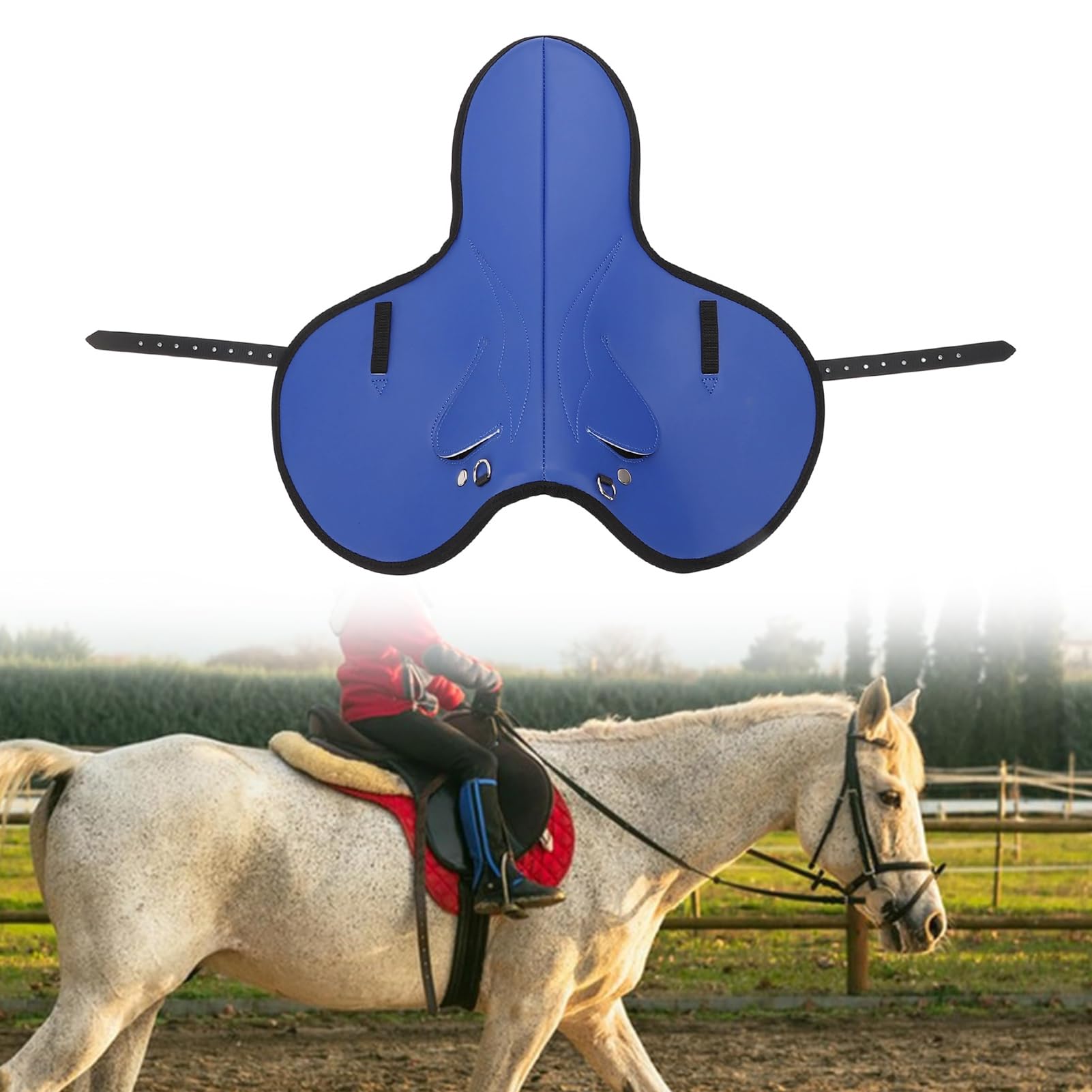 Tangxi Almohadilla Ergonómica para Silla de Montar de Caballo, Antideslizante, Amortiguadora para Doma, Salto, Azul, 1 Almohadilla para Silla de Montar
