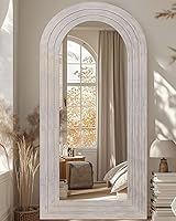 Vista 12 de Espejo de longitud completa, espejo de madera de 71 x 32 pulgadas, espejo de piso de madera con soporte, espejos de pie de gran tamaño, espejos