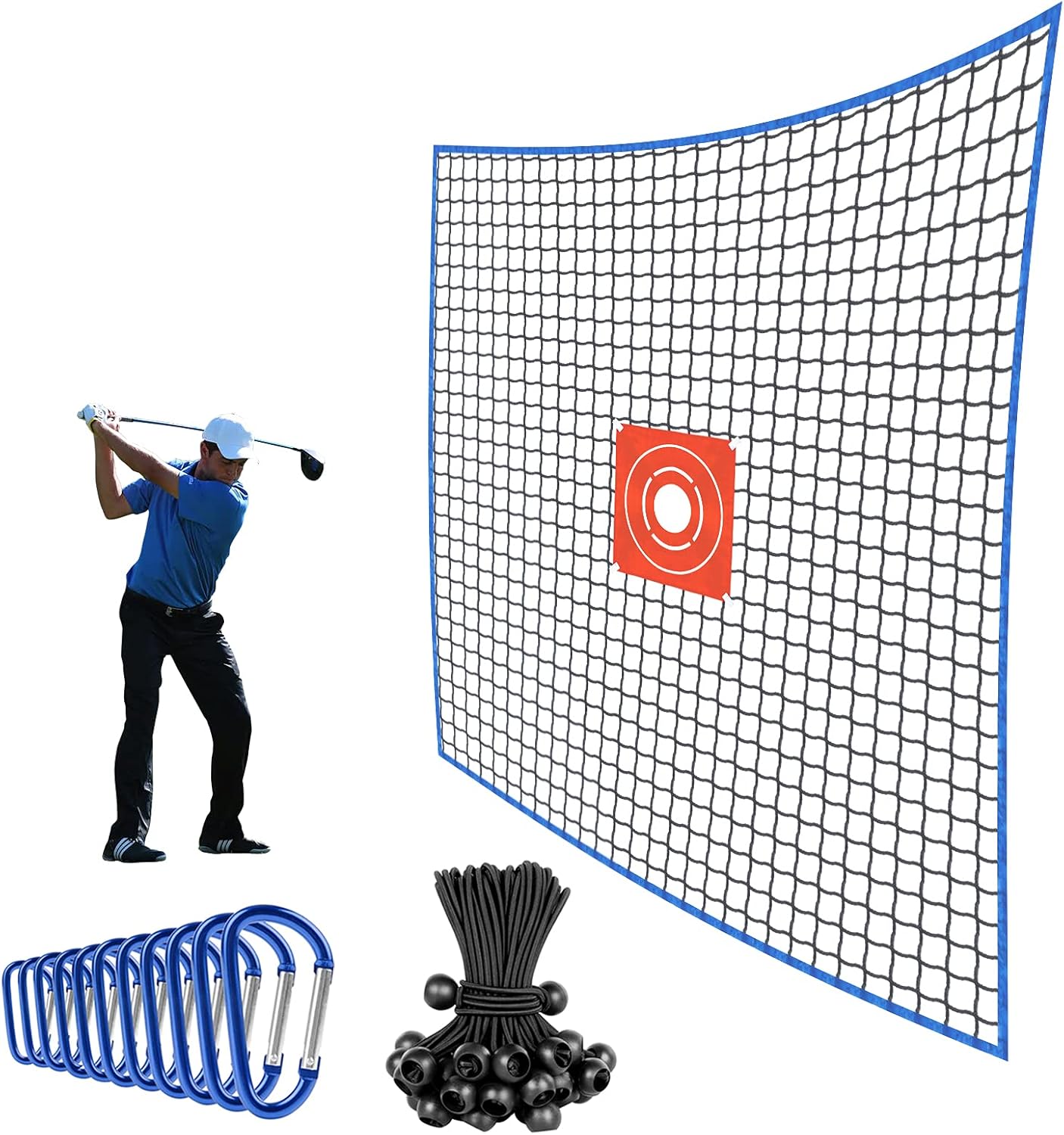 Buy SAPLIZE Golf Practice Net with Target Cloth, Carabiners and Elastic
