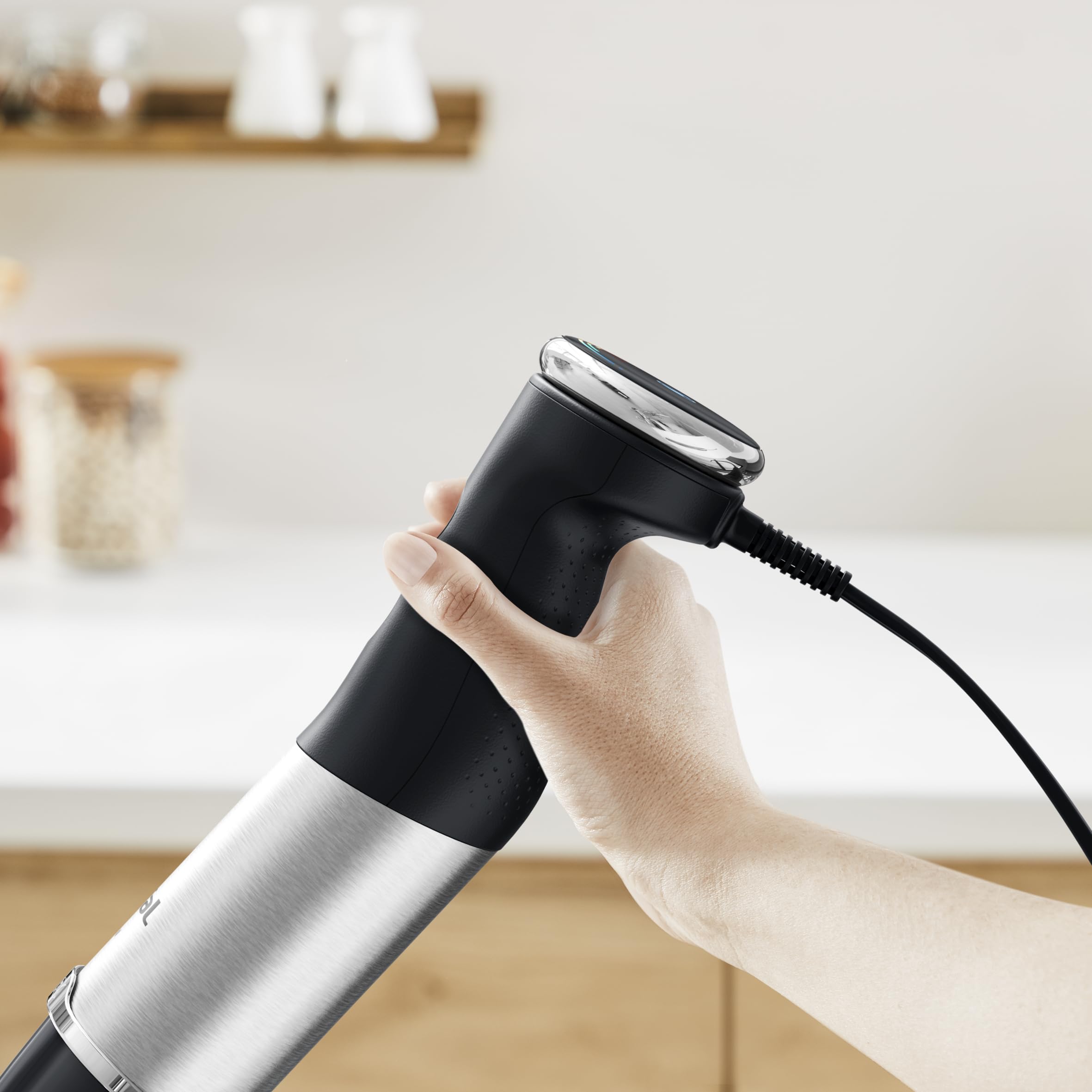 Tefal HB672830 Quickchef+ 2w1 blender ręczny i rozdrabniacz, 1000 W, płynna regulacja prędkości, przycisk Turbo, ochrona przed rozpryskiwaniem, technologia ostrzy Powelix, stal nierdzewna, czarny
