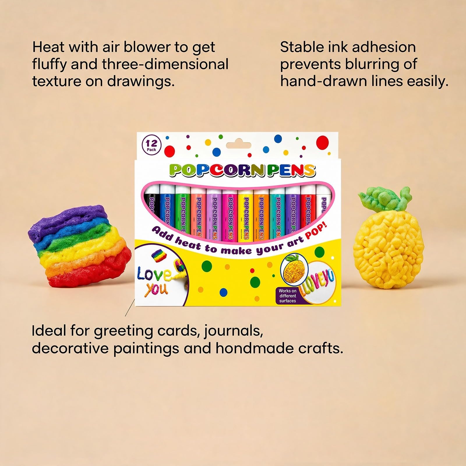 Générique Magic Popcorn Pen DIY Bubble Popcorn Drawing Pens,