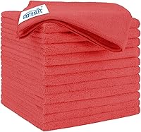 Vista 27 de HOMEXCEL Paquete de 12 paños de limpieza de microfibra, prémium, toallas de 16 x 16 pulgadas, paño de lavado ultraabsorbente, trapos sin pelusas ni