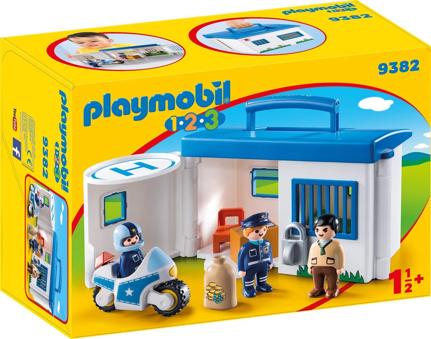 PLAYMOBIL 9382 1,2,3 Comisaría Policía Maletín, A Partir de 18 Meses