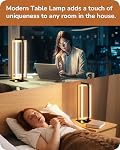 EDISHINE LED Table Lamp, 3 Color Temperatures Bedside Lamp (3000K 4500K 6000K), MAX 750LM Touch Dimmable Nightstand Lamp for Living Room Bedroom, Angle Adjustable, Dual-Frame Rectangle, 2 Pack